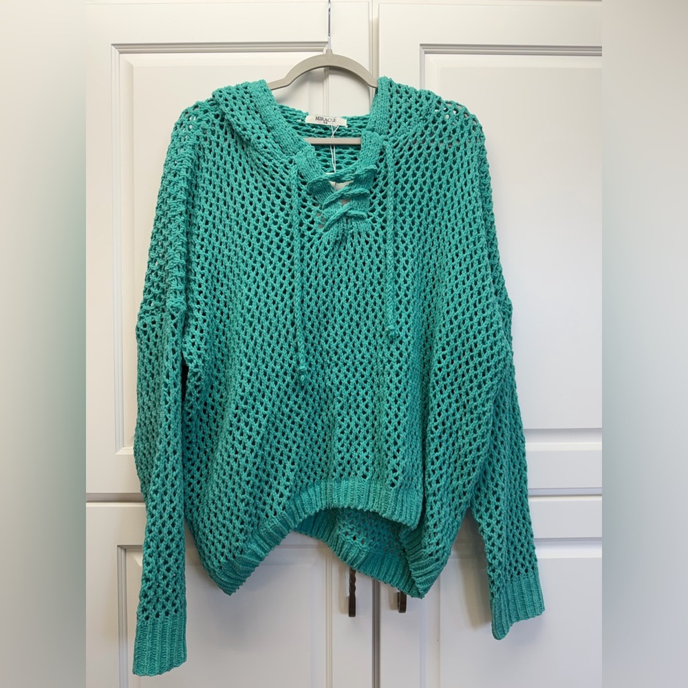 Miracle Turquoise V-Neck Women's Sweater